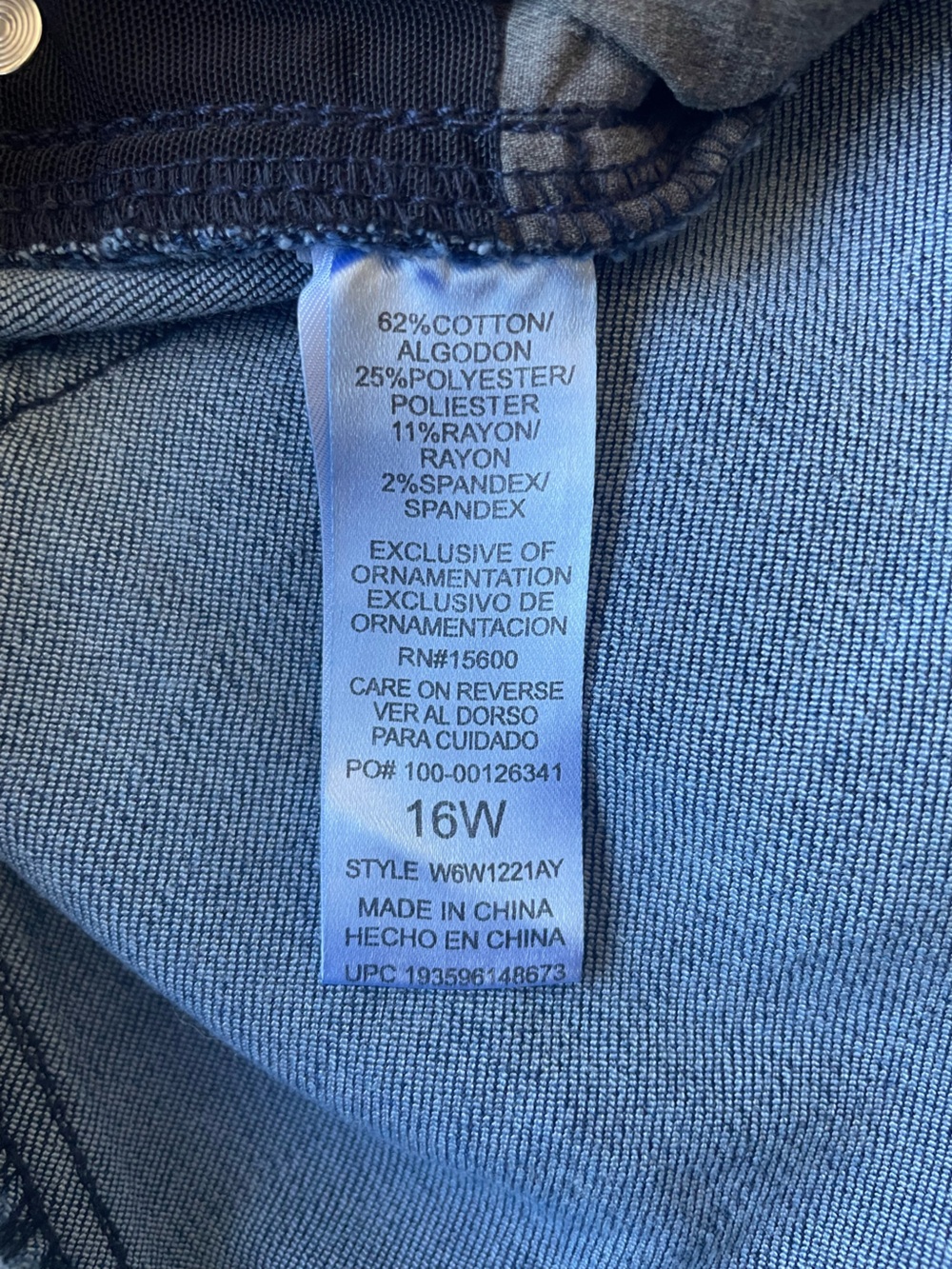 Democracy Women’s Artisanal Blue “Ab”solution Itty Bitty Boot Jeans Size 16W NWT - Picture 10 of 11
